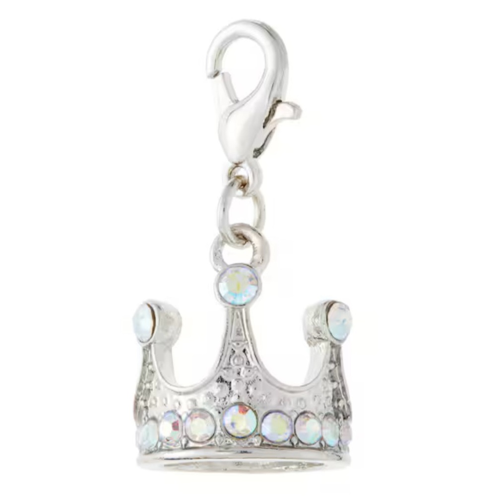 Silver Crystal Crown Charm